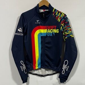 CUORE Swift Racing PDX Navy Cycling Jacket with Rainbow Stripe